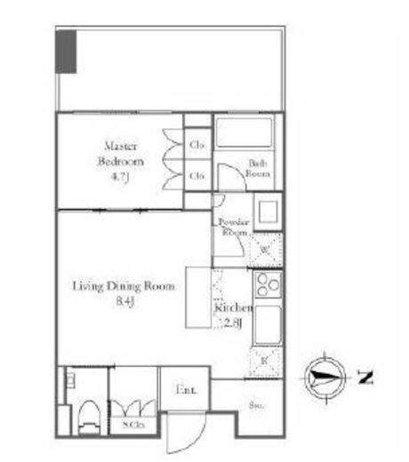 グランヴィスタ神田練塀町 20F1 間取り図