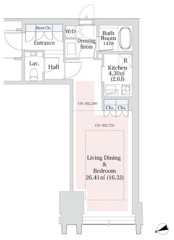 ラ・トゥール新宿グランド 1501 間取り図