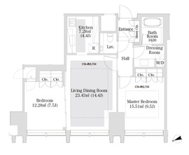 ラ・トゥール新宿グランド 2703 間取り図