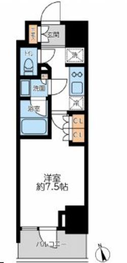 プライマル浅草言問通 404 間取り図
