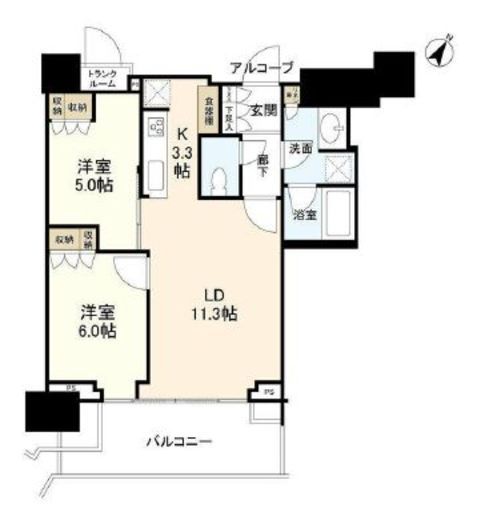 ザ・コート神宮外苑 6階 間取り図