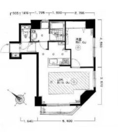 ドルチェ人形町スィート 801 間取り図