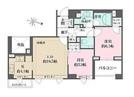 パークハウス中目黒 4階 間取り図