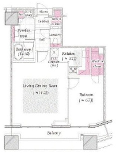 コンシェリア西新宿タワーズウエスト 19階 間取り図