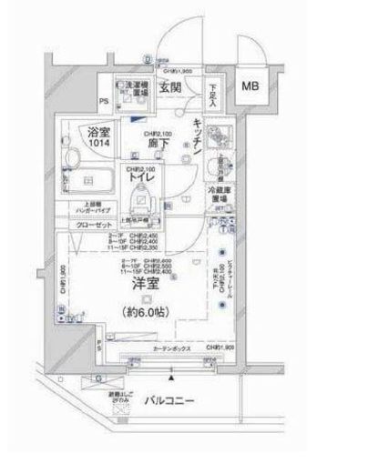 コンシェリア新橋 7階 間取り図