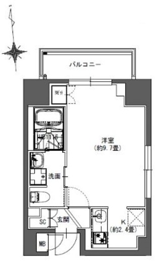 La Douceur東神田 (ラドゥセール東神田) 301 間取り図