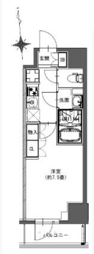 La Douceur東神田 (ラドゥセール東神田) 303 間取り図