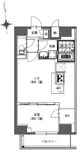 La Douceur東神田 (ラドゥセール東神田) 1203 間取り図