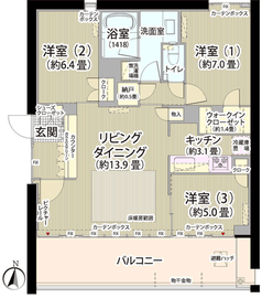 ガーデニエール砧ウエスト 403 間取り図