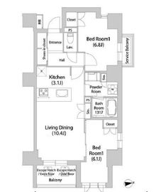 広尾ヴィラスクエア 201 間取り図