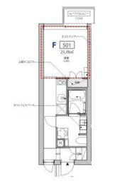 プラティーク不動前 501 間取り図