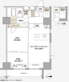 パークハビオ東中野 1203 間取り図