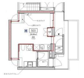 プラティーク不動前 503 間取り図