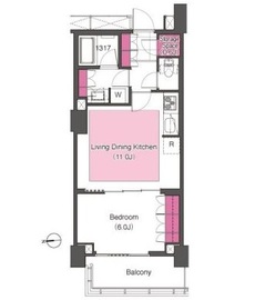 ブリリアイストタワー勝どき 1602 間取り図