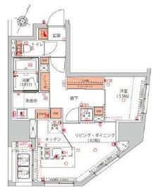 ハーモニーレジデンス千代田岩本町 703 間取り図