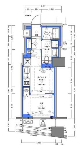 ディームス大手町ノース 404 間取り図