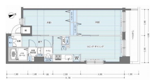 レジディア銀座東 1207 間取り図