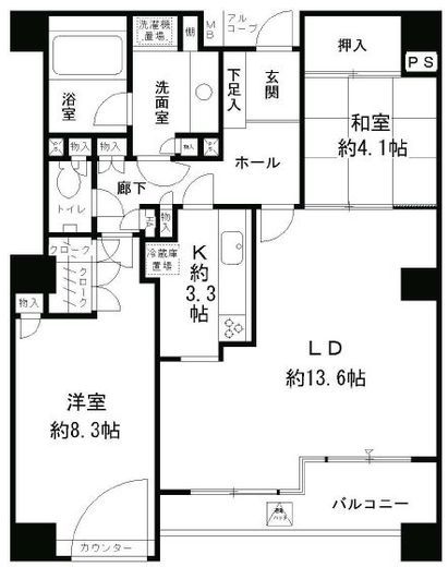 パークサイド・ウイングス 805 間取り図