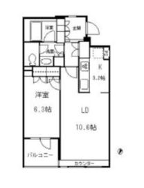 ハウスコート築地 13階 間取り図