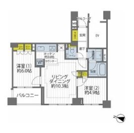 イニシアイオ目黒学芸大学2 5階 間取り図