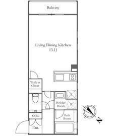 THE LUDLOW NAKAMEGURO 301 間取り図