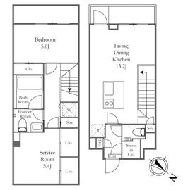 THE LUDLOW NAKAMEGURO 202 間取り図