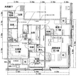 ワテラスタワーレジデンス 23階 間取り図