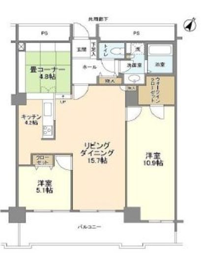 トルナーレ日本橋浜町 38階 間取り図