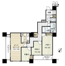 コスモ東京ベイタワー 3階 間取り図