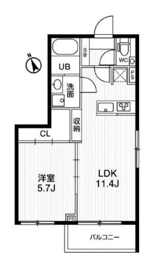 モアリッシェル代官山青葉台 401 間取り図