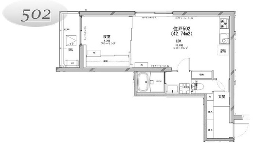 モアリッシェル代官山青葉台 502 間取り図