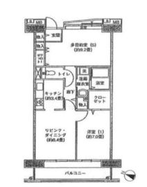 アクティ目黒駅前 2号棟 702 間取り図