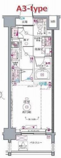 クレヴィスタ代田橋 3階 間取り図