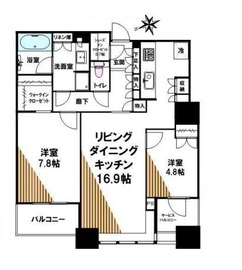 芝浦アイランド グローヴタワー 15階 間取り図