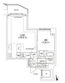 カスタリア麻布十番 407 間取り図