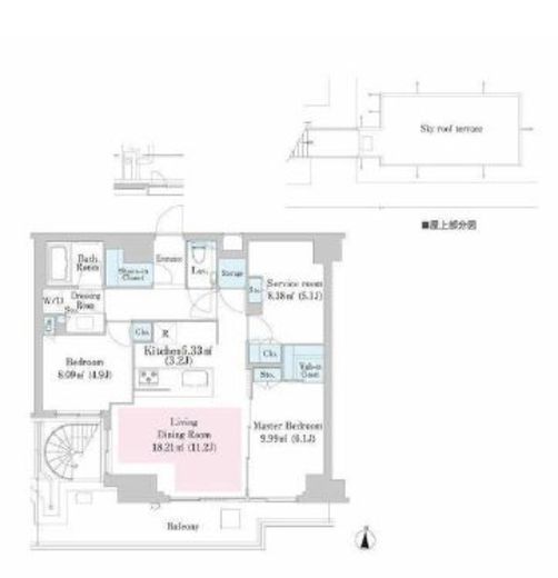 シティハウス自由が丘レジデンス 8階 間取り図