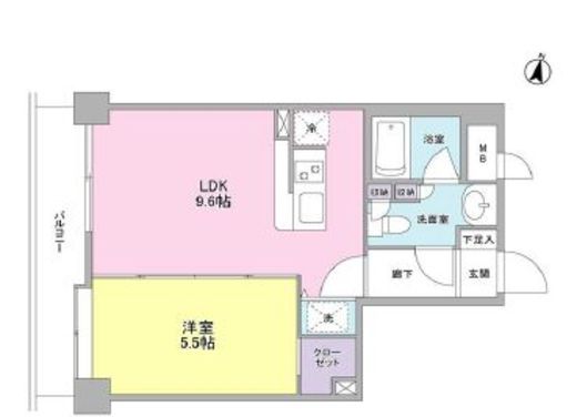 ボヌール都立大学壱番館 402 間取り図