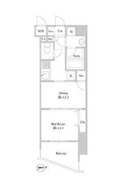 ルクレ東上野レジデンス 1103 間取り図
