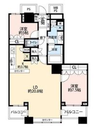 ザ・東京タワーズ シータワー 15階 間取り図