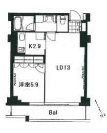 フレンシア外苑西 2-415 間取り図