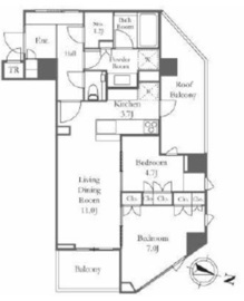 ザ・ロイヤルガーデンレジデンス白金台 6F2 間取り図