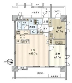 コスモ大崎ツインフォルムマーベルコート 5階 間取り図