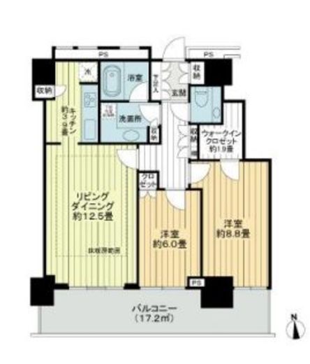 クレストプライムタワー芝 31階 間取り図