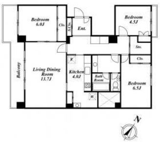 高輪パーク・マンション 6階 間取り図