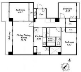 高輪パーク・マンション 6階 間取り図