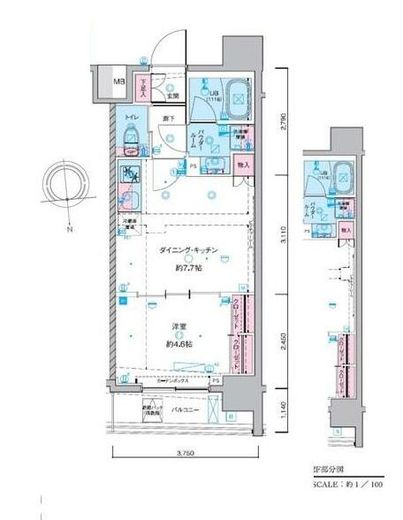 ジェノヴィア東神田グリーンヴェール 12階 間取り図