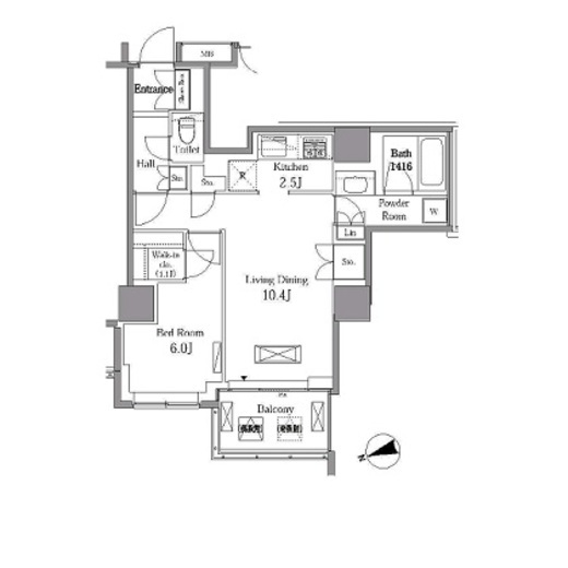 レジディアタワー目黒不動前 2301 間取り図