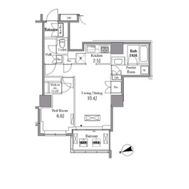 レジディアタワー目黒不動前 2301 間取り図