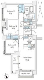 パークホームズ四谷ザレジデンス 2階 間取り図
