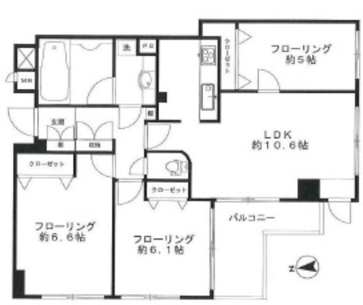 ランドコム恵比寿代官山 5階 間取り図